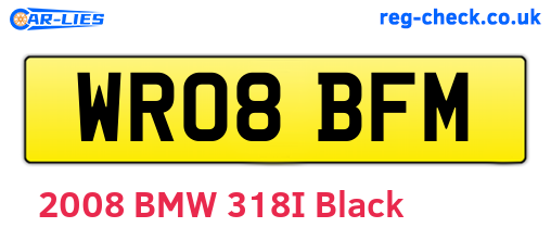 WR08BFM are the vehicle registration plates.