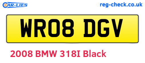 WR08DGV are the vehicle registration plates.