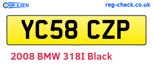 YC58CZP are the vehicle registration plates.