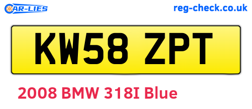 KW58ZPT are the vehicle registration plates.
