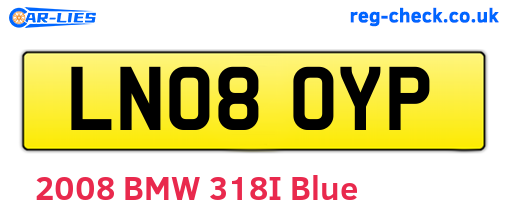 LN08OYP are the vehicle registration plates.