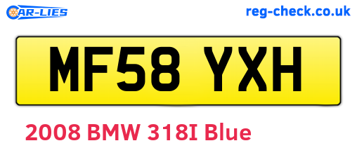 MF58YXH are the vehicle registration plates.