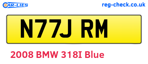 N77JRM are the vehicle registration plates.