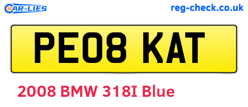 PE08KAT are the vehicle registration plates.