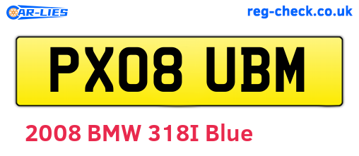 PX08UBM are the vehicle registration plates.