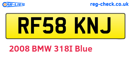 RF58KNJ are the vehicle registration plates.