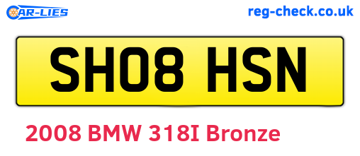 SH08HSN are the vehicle registration plates.