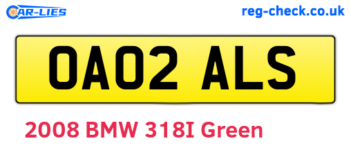 OA02ALS are the vehicle registration plates.