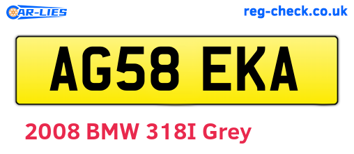 AG58EKA are the vehicle registration plates.