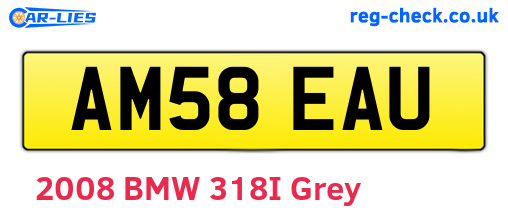 AM58EAU are the vehicle registration plates.
