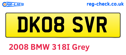 DK08SVR are the vehicle registration plates.
