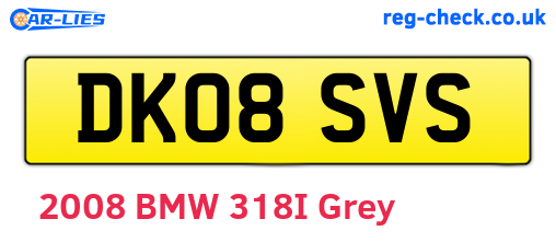 DK08SVS are the vehicle registration plates.
