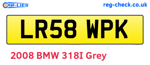 LR58WPK are the vehicle registration plates.
