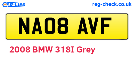 NA08AVF are the vehicle registration plates.