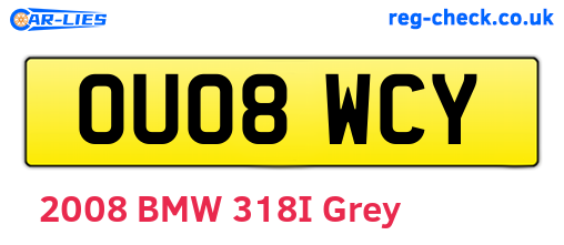 OU08WCY are the vehicle registration plates.