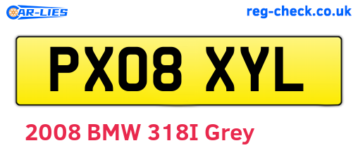 PX08XYL are the vehicle registration plates.