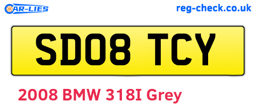 SD08TCY are the vehicle registration plates.