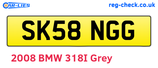 SK58NGG are the vehicle registration plates.