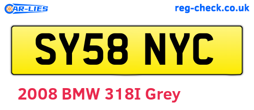 SY58NYC are the vehicle registration plates.