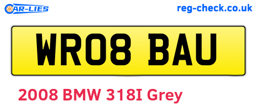 WR08BAU are the vehicle registration plates.
