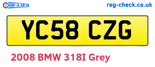 YC58CZG are the vehicle registration plates.