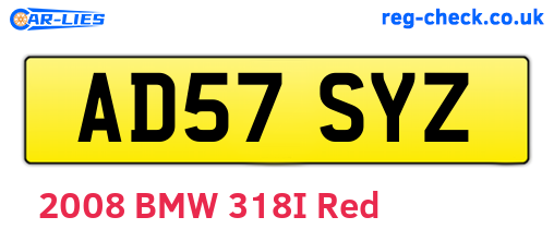 AD57SYZ are the vehicle registration plates.