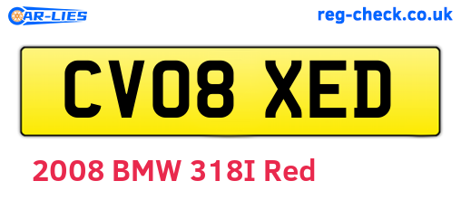 CV08XED are the vehicle registration plates.