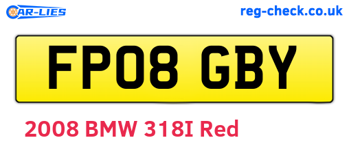 FP08GBY are the vehicle registration plates.