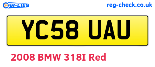 YC58UAU are the vehicle registration plates.
