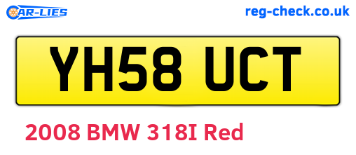 YH58UCT are the vehicle registration plates.