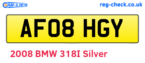 AF08HGY are the vehicle registration plates.
