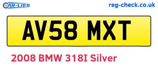 AV58MXT are the vehicle registration plates.