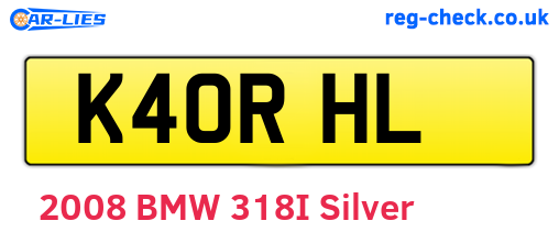 K40RHL are the vehicle registration plates.