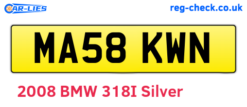 MA58KWN are the vehicle registration plates.