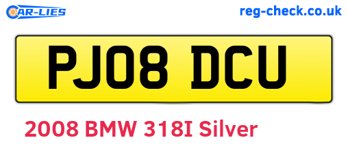 PJ08DCU are the vehicle registration plates.