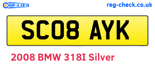 SC08AYK are the vehicle registration plates.