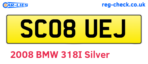 SC08UEJ are the vehicle registration plates.