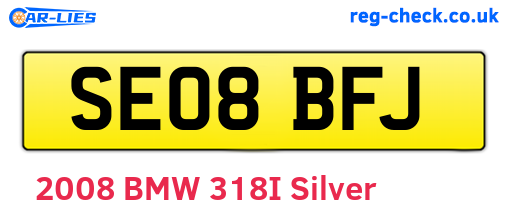 SE08BFJ are the vehicle registration plates.