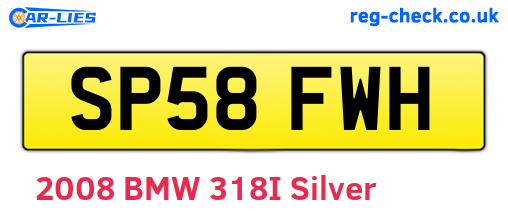 SP58FWH are the vehicle registration plates.