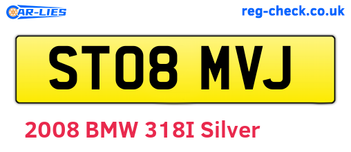 ST08MVJ are the vehicle registration plates.
