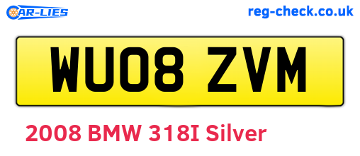 WU08ZVM are the vehicle registration plates.