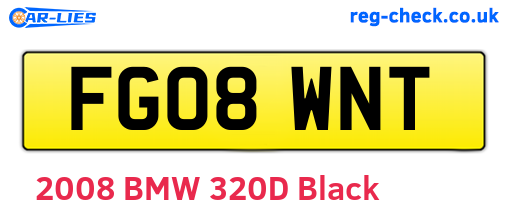 FG08WNT are the vehicle registration plates.