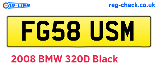 FG58USM are the vehicle registration plates.