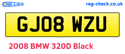 GJ08WZU are the vehicle registration plates.