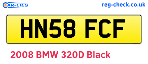 HN58FCF are the vehicle registration plates.