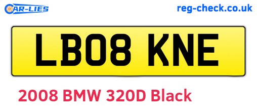 LB08KNE are the vehicle registration plates.