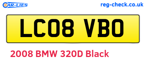 LC08VBO are the vehicle registration plates.