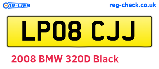LP08CJJ are the vehicle registration plates.