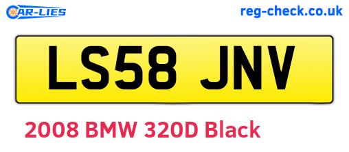 LS58JNV are the vehicle registration plates.