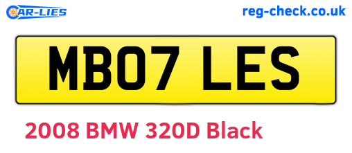 MB07LES are the vehicle registration plates.